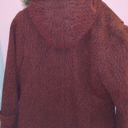 Girls' coat 13-14 years like new, red and black