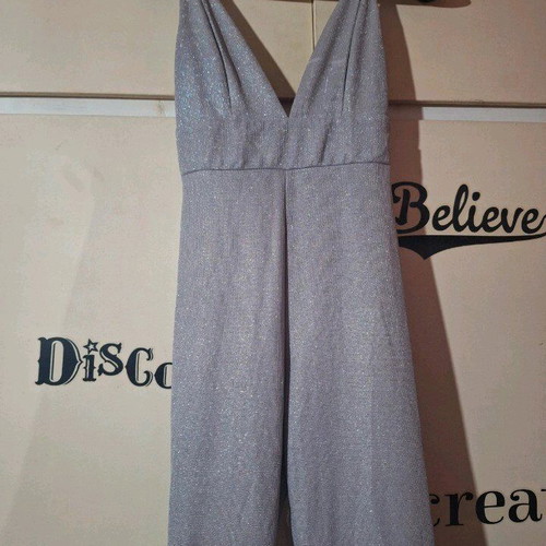 Silver one-piece jumpsuit XS like new