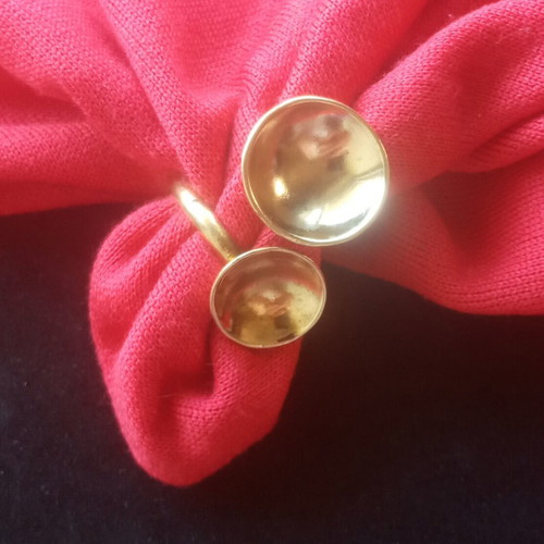 Gold-plated vintage 70's space age ring size 50 like new