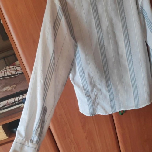 Men's shirt XXL white and turquoise like new