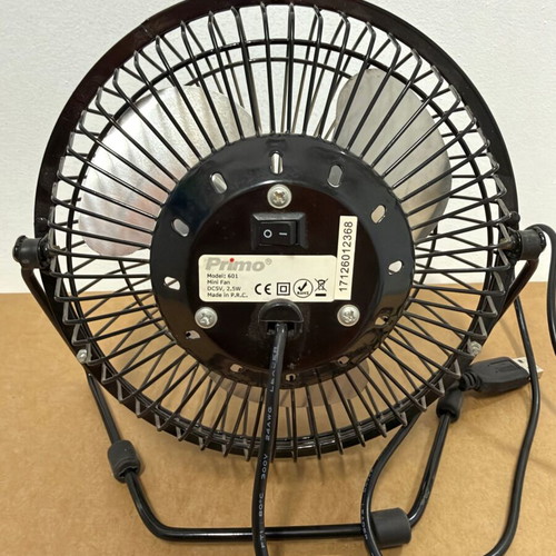 Primo USB metal desk fan 10cm black