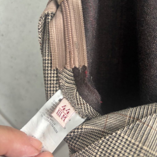 Antonio Markos asymmetrical designer midi skirt, pinstripe and checked