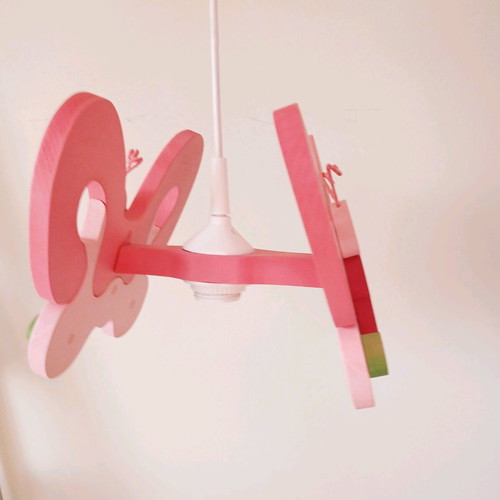 Wooden children's ceiling light with butterfly shape