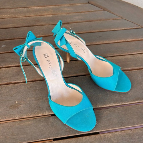 Turquoise high-heeled sandals Petridis new, size 40