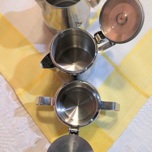 Inox set galatiera, zahariera, tsagiera like new, 3 pieces