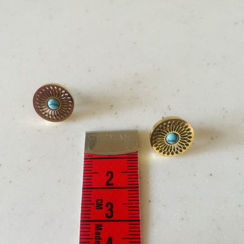 Lobe earrings new, stainless steel, 1cm diameter