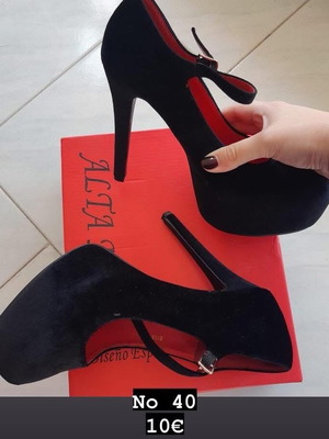 High heels μαύρα, μέγεθος 40, σαν καινούργια