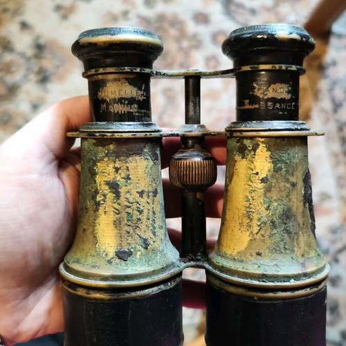 Military vintage binoculars used, jumelle marine 19th-20th century