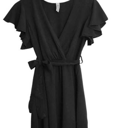 Dress with ruffles black, like new, sizes L and XL