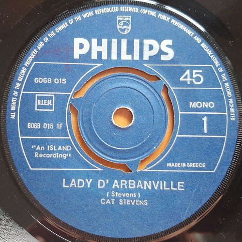 Cat Stevens Lady D'Arbanville / Time Fill My Eyes 7" single used, mono version