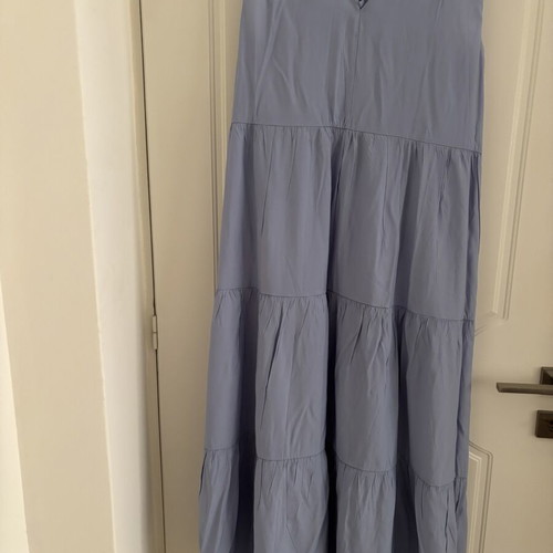Mango long dress like new, blue relaxed fit with dark waist