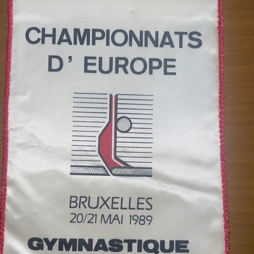 Gymnastics sports banner used, 1980s rare