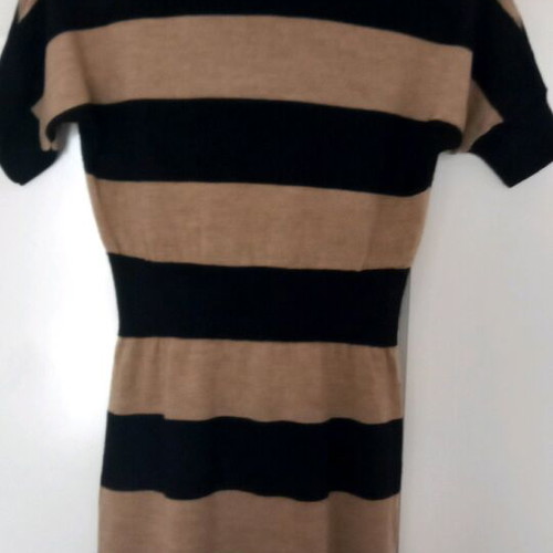 Loft dress like new, short sleeves, black and beige