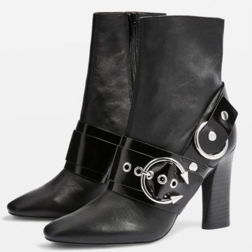 River Island black leather boots like new, size 38