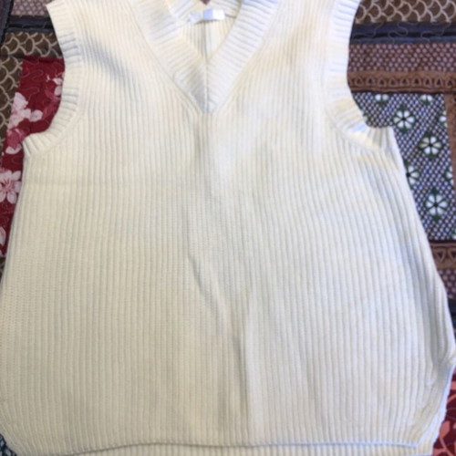 H&M Ribbed Knit Vest Oversized Cream Like New