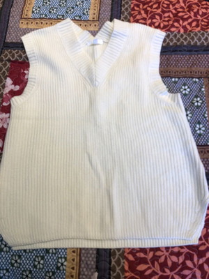 H&M Ribbed Knit Vest Oversized Cream Like New