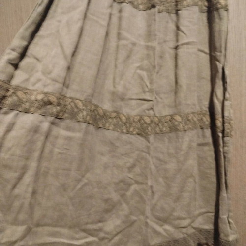 Linen khaki long dress S/M like new