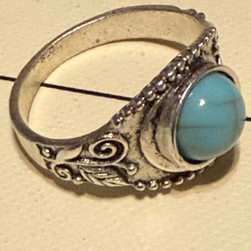 Vintage ring with stone like new, turquoise and silver