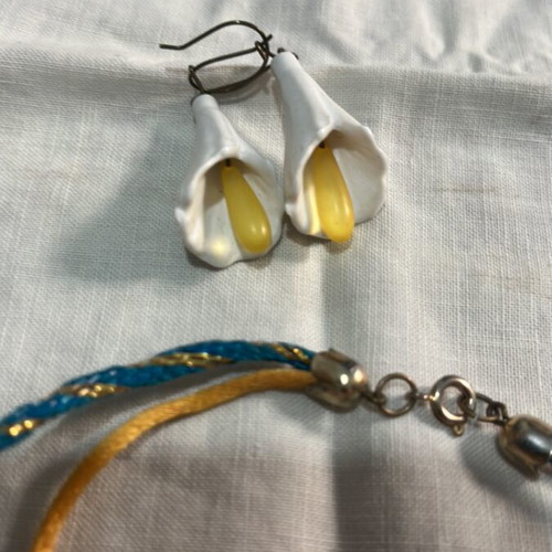 Necklace and earrings set handmade, used, multicolor