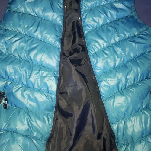 Sleeveless jacket with hood like new, turquoise, size M/L