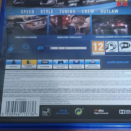 Need For Speed PS4 game, European version