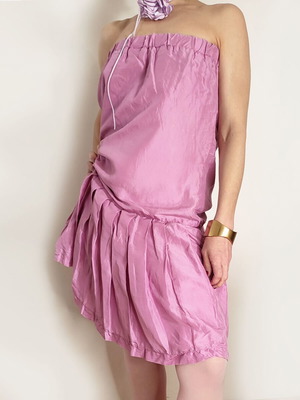Manila Grace strapless silk dress pink like new, size S