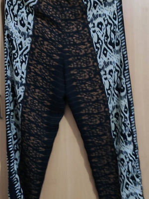 Pants with ethnic tribal patterns used, size XL, black and brown