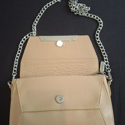 Pierre Cardin genuine leather crossbody bag, beige