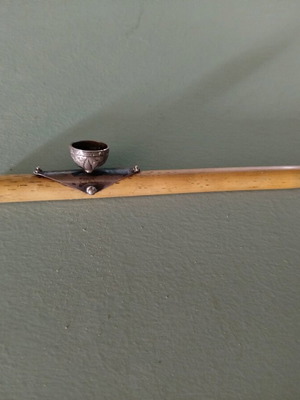 Handmade vintage pipe like new, wooden with metal holder