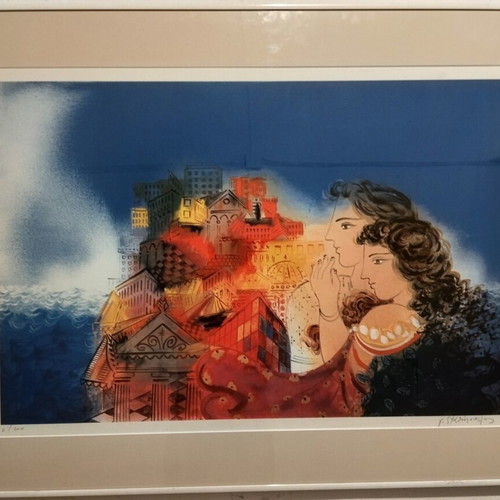 Silk Screen Print by Giorgos Stathopoulos like new, 105x75 cm