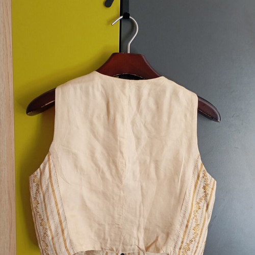 Zara vintage vest S/M, like new, cream gold