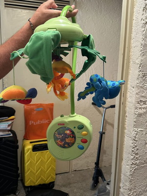 Fisher-Price Rainforest Peek-a-Boo Leaves Musical Mobile used
