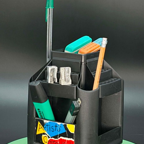 Artists Carousel rotating pencil holder vintage 1980 used, black