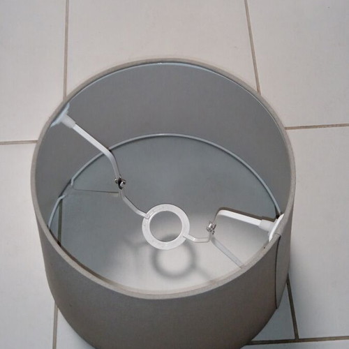 Ceiling light with grey and white lampshade