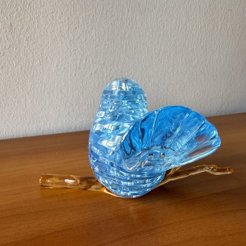 3D Crystal Puzzle Blue Bird on Branch like new