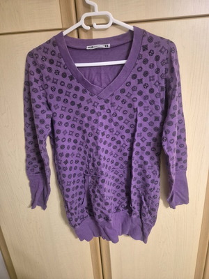 Decibel long blouse like new, size S, purple with black patterns