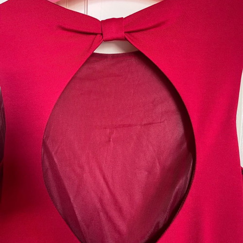 Red short women's dress used with open back and inner lining