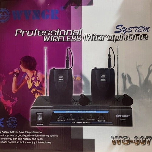 WVNGR Karaoke Amplifier with Wireless Microphones WG-006 New Black