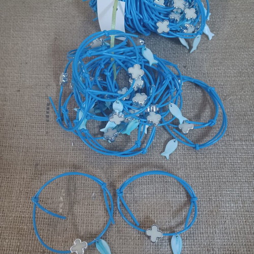 Baptism martyrika bracelets with fish and cross, new, pack of 70