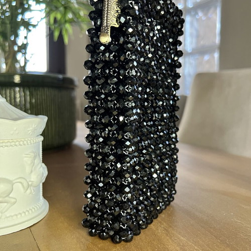 Beaded bag phone case new with bronze frame and crystal beads