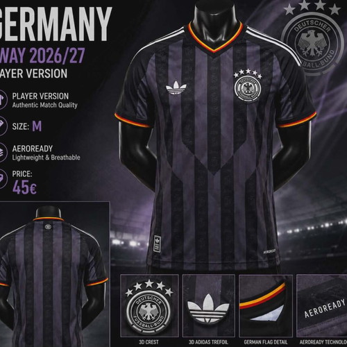 Germany Away 2026/27 Slim Fit Jersey Size M New Official Replica