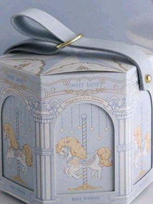 Paper boxes new, blue, pack of 25 with leather handle