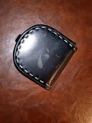 Leather wallet used, black with coin pocket