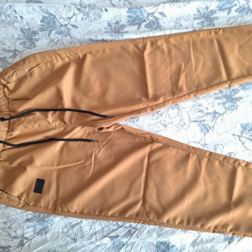 Men's pants, beige and orange, size M