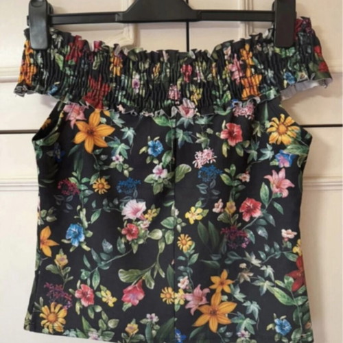 Zara off-shoulder top with floral print