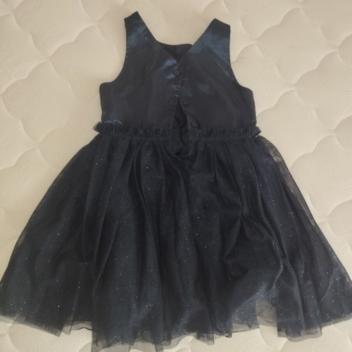 H&M sleeveless festive dress like new, dark blue with tulle