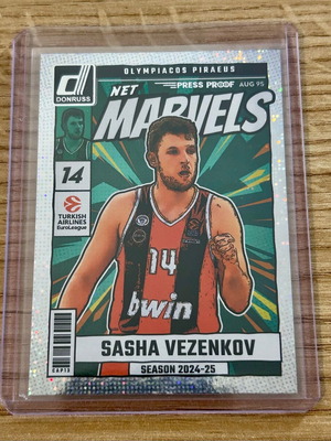 Κάρτα Sasha Vezenkov Ολυμπιακός Marvels Press Proof 2024-25