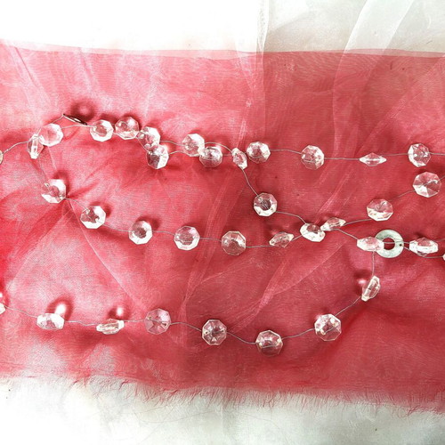 Decorative garland like new with transparent acrylic beads