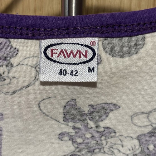 Fawn cotton sleepwear set like new, white and purple, size M