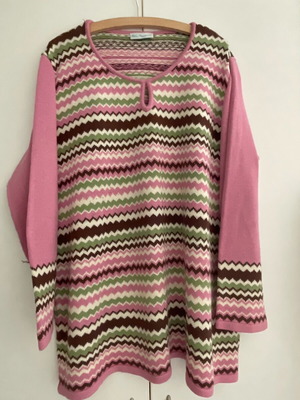 Ulla Popken knitted sweater used, colorful, size XL
